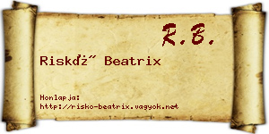 Riskó Beatrix névjegykártya